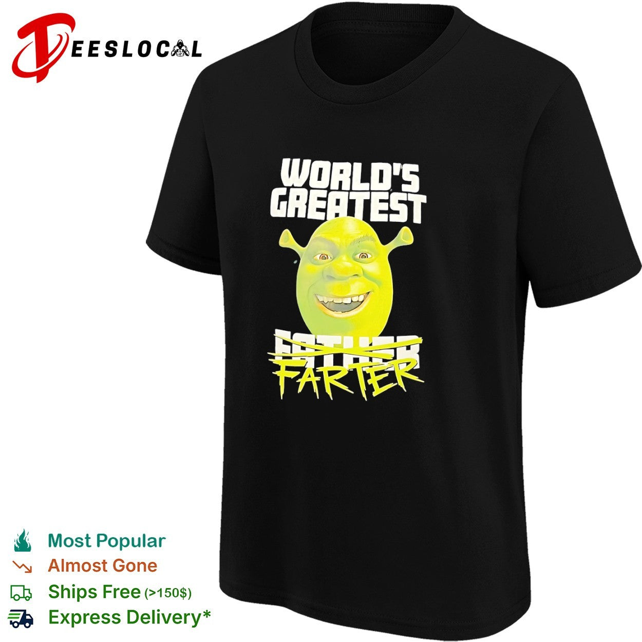 Worlds Greatest Farter Funny Shrek Meme Fathers Day Dad Joke Shirt
