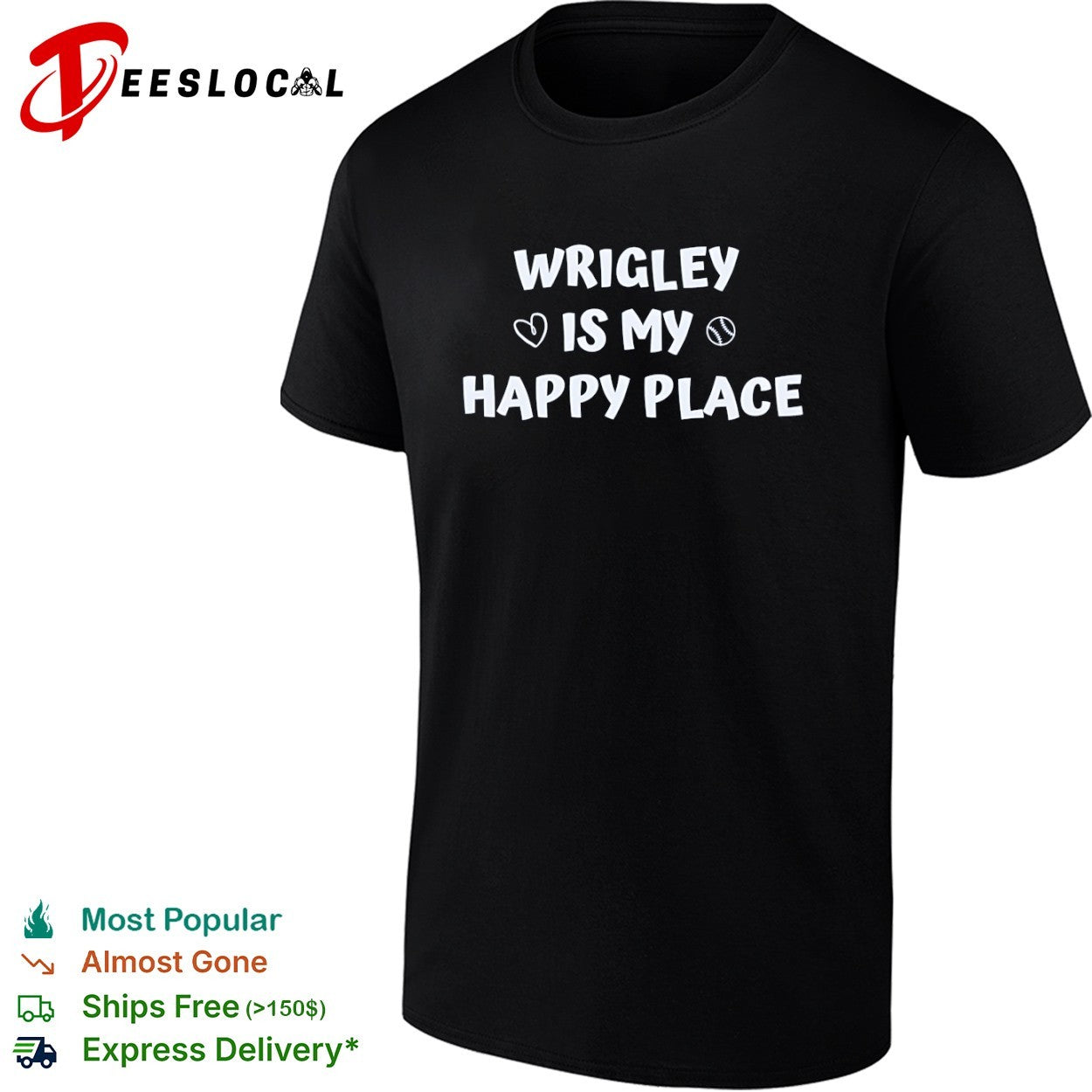 Wrigley Is My Happy Place Chicago Cubs shirt