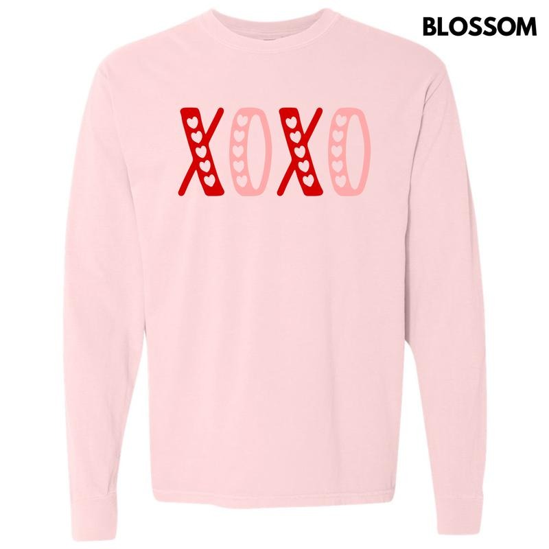 XOXO Hearts Long Sleeve Comfort Colors T-Shirt 'NLB' Hoodie, Sweatshirt | CiraTrend.com