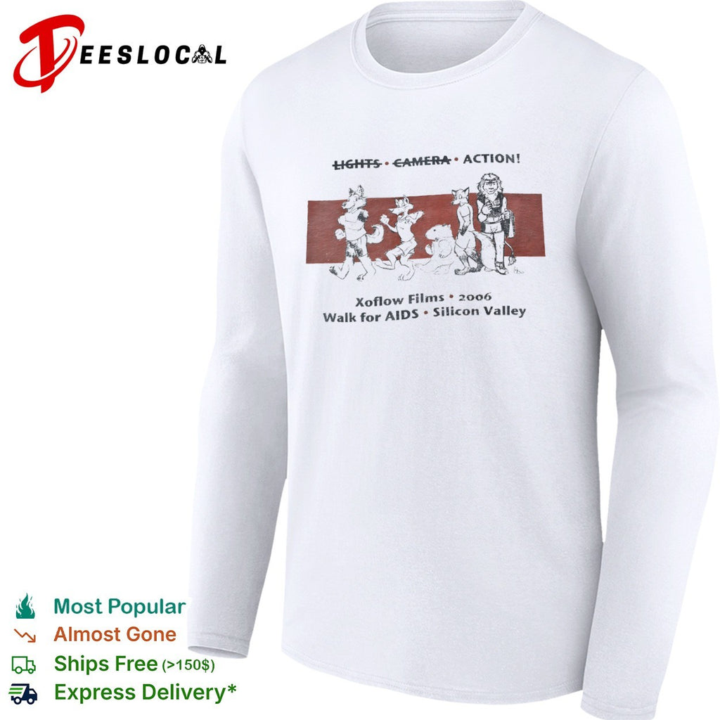 Xoflow Films Walk for AIDS Silicon Valley lights camera action 2006 furry characters shirt
