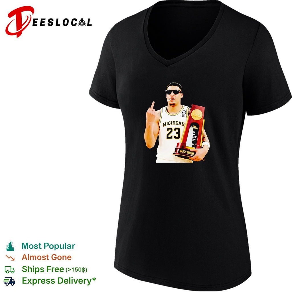 Yaxel Lendeborg smoking middle finger Michigan Wolverines National Champions 2026 shirt
