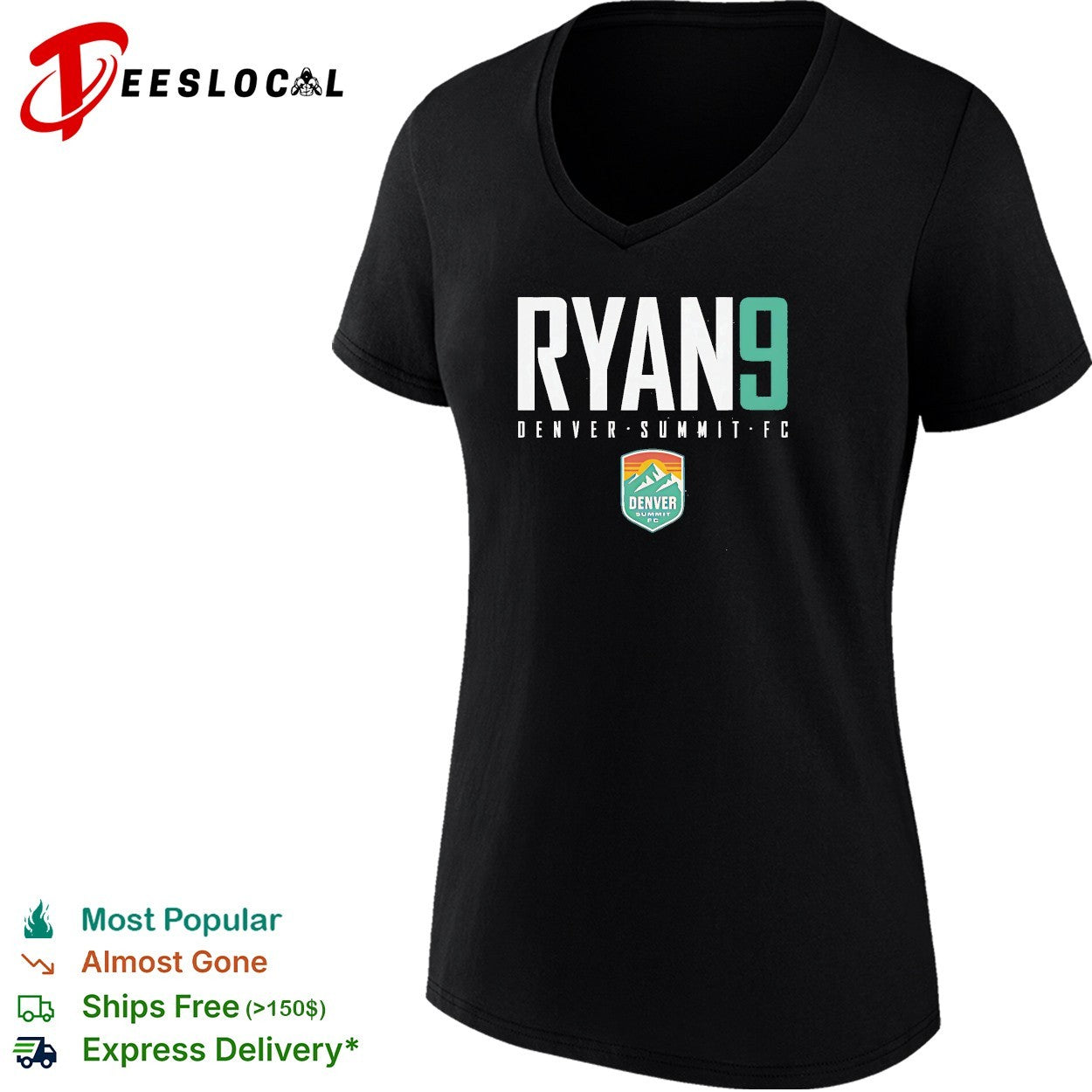 Yazmeen Ryan 9 Denver Summit FC professional women’s soccer team shirt