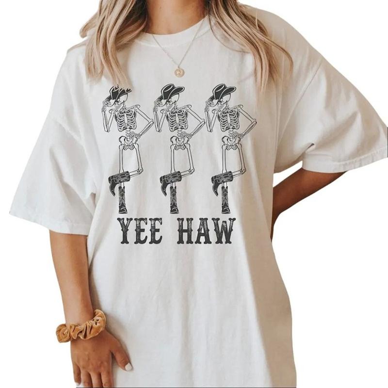 YeeHaw Howdy Shirt, Dancing Skeleton Cowboy Tee, Boho Tee, Country Music Tee, Country Western Cowgirl Sweatshirt Hoodie...
