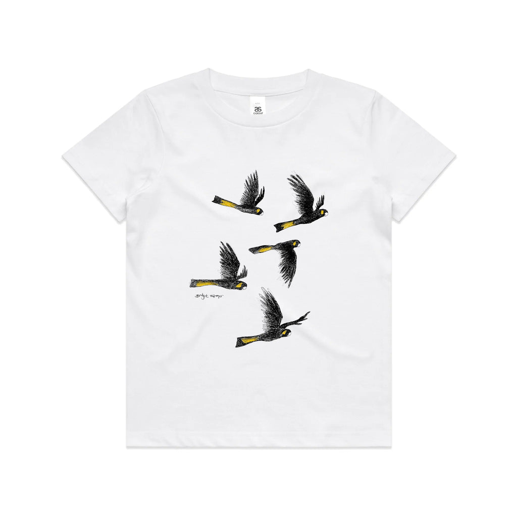 Yellow Tailed Black Cockatoos Kids Tee Hoodie, Sweatshirt | CiraTrend.com (Image 1)