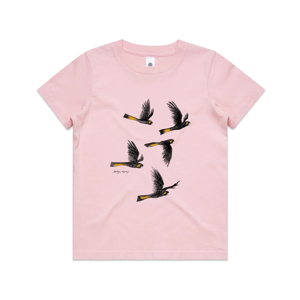Yellow Tailed Black Cockatoos Kids Tee Hoodie, Sweatshirt | CiraTrend.com (Image 4)