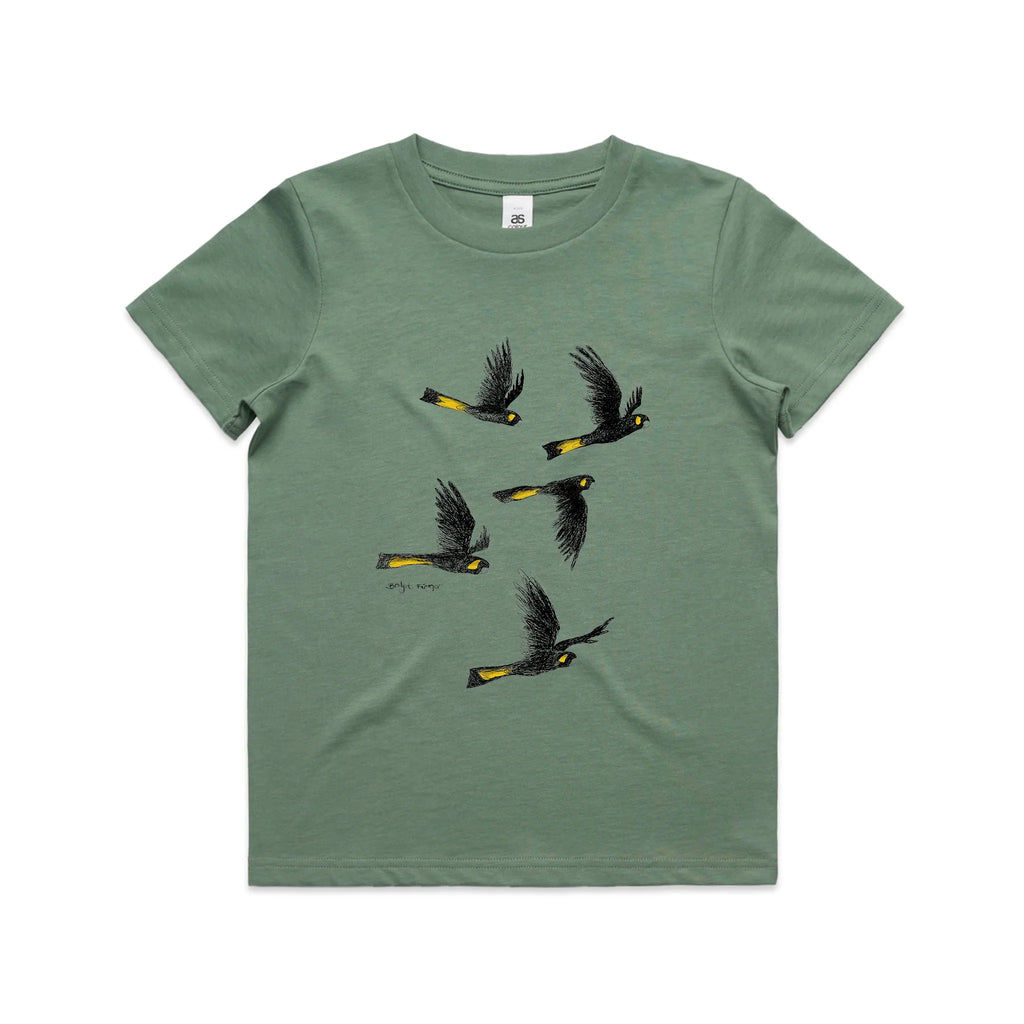 Yellow Tailed Black Cockatoos Kids Tee Hoodie, Sweatshirt | CiraTrend.com (Image 5)