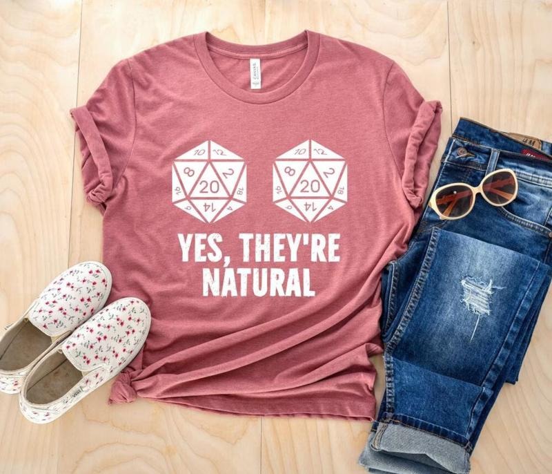 Yes They're Natural T-shirt, Dungeons and Dragons Inspired Sweatshirt, DND Womenswear Tee Hoodie | CiraTrend.com