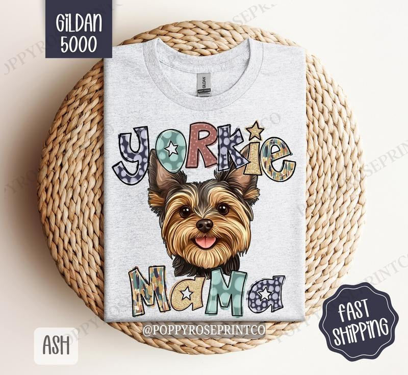Yorkie Shirt Gildan, Dog Mom Women's Tee, Cute Women's Tshirt Plus Sizes Hoodie, Sweatshirt | CiraTrend.com