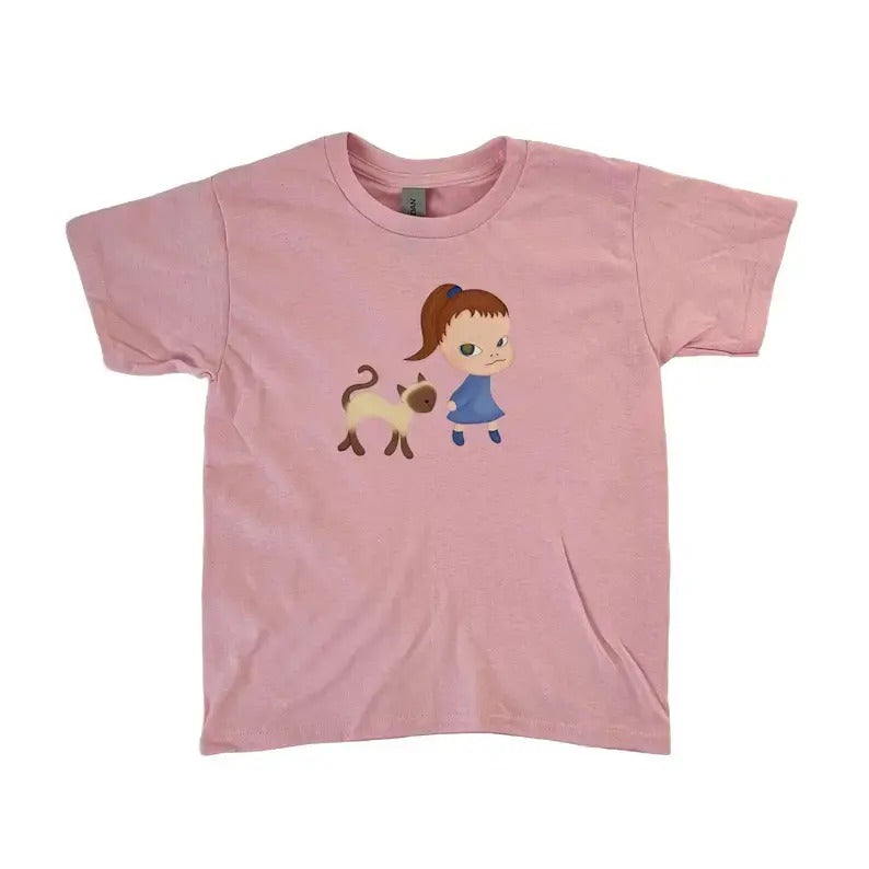 Yoshitomo Nara Girl and Cat Baby Tee, y2k clothing, Pinterest ,vintage, streetwear, trendy, 90s style baby tee, ahs...