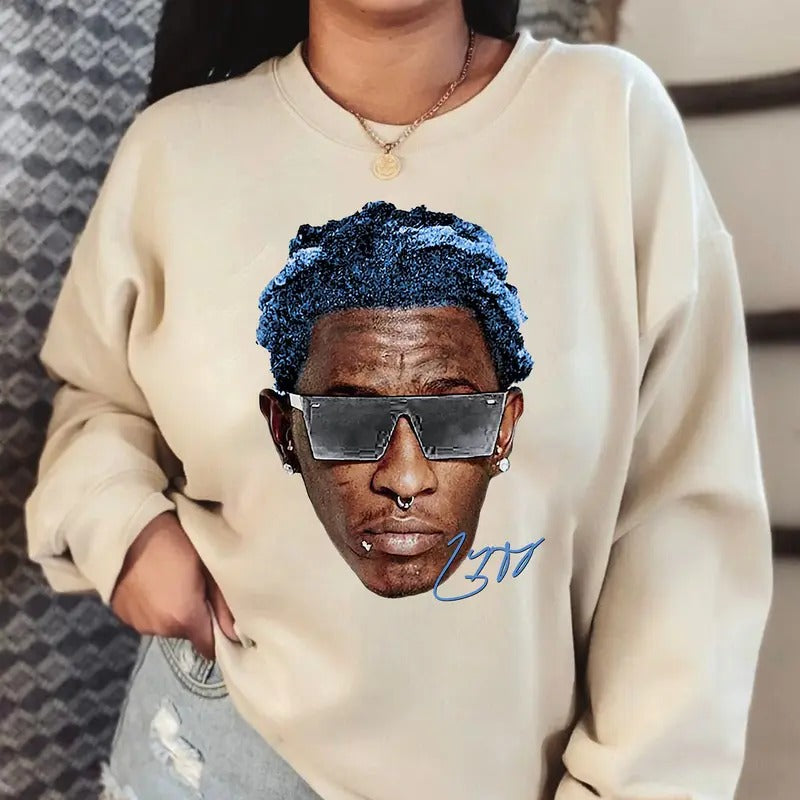 Young Thuggg Big Face Graphic Sweatshirt - Essential Rap Gear T-Shirts, Hoodie | CiraTrend.com