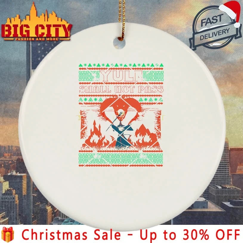 Yule Shall Not Pass Wizard Battle Festive Fantasy ugly christmas shirt