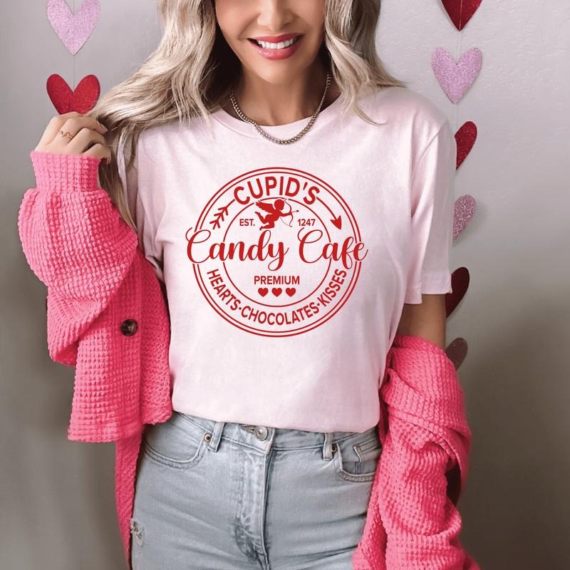 Z Cupids Candy Cafe Soft Graphic Tee Hoodie, Sweatshirt | CiraTrend.com