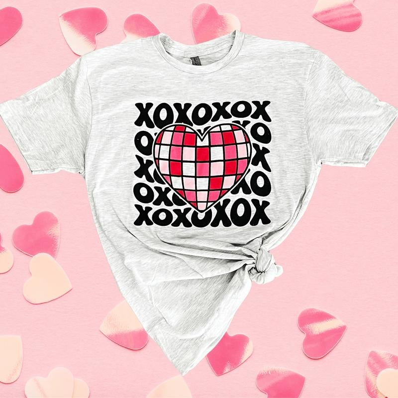 Z Xoxo Disco Heart Soft Graphic Tee Hoodie, Sweatshirt | CiraTrend.com