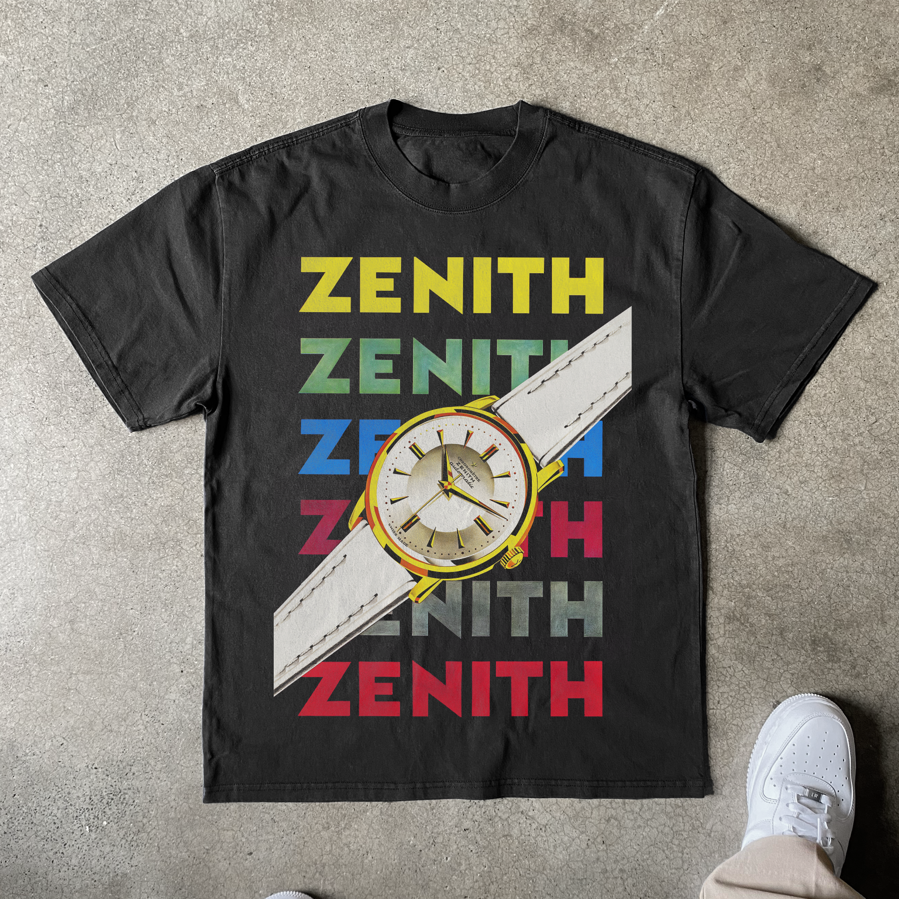 1956 'ZENITH WATCH' POSTER HEAVYWEIGHT BLACK T-SHIRT Hoodie, Sweatshirt | CiraTrend.com (Image 1)