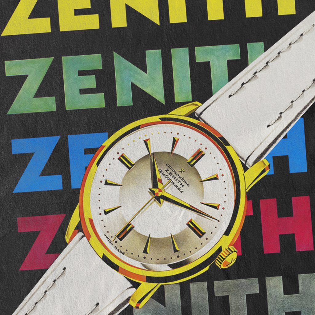 1956 'ZENITH WATCH' POSTER HEAVYWEIGHT BLACK T-SHIRT Hoodie, Sweatshirt | CiraTrend.com (Image 2)