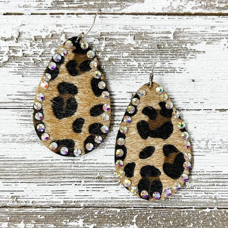 ZLeopard Rhinestone Earrings T-Shirts, Hoodie, Sweatshirt | CiraTrend.com