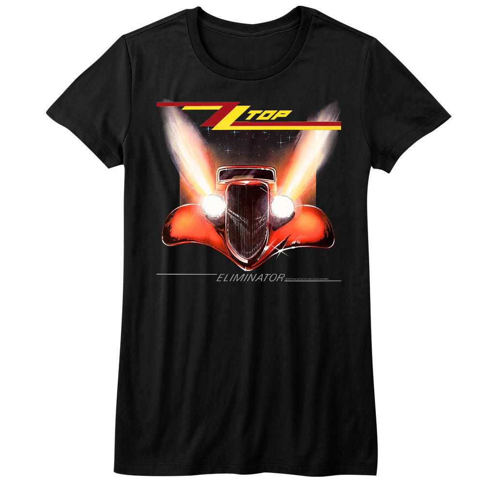 ZZ Top Girls Juniors S/S T-Shirt - Eliminator Cover - Solid Black Hoodie, Sweatshirt | CiraTrend.com