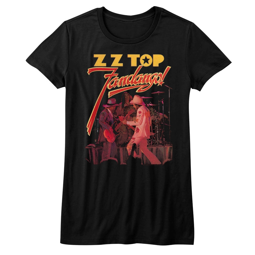 ZZ Top Girls Juniors S/S T-Shirt - Fandango - Solid Black Hoodie, Sweatshirt | CiraTrend.com