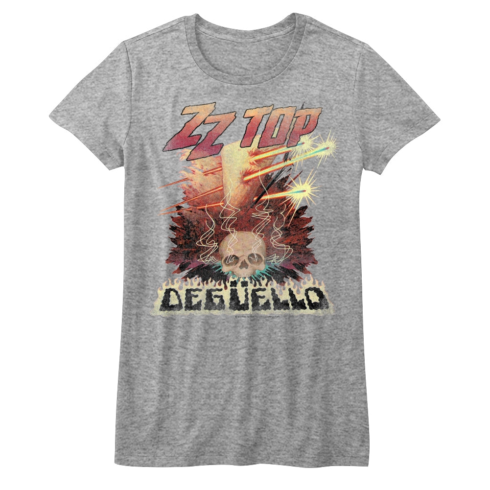 ZZ Top Girls Juniors S/S T-Shirt - Deguello - Heather Gray Heather Hoodie, Sweatshirt | CiraTrend.com