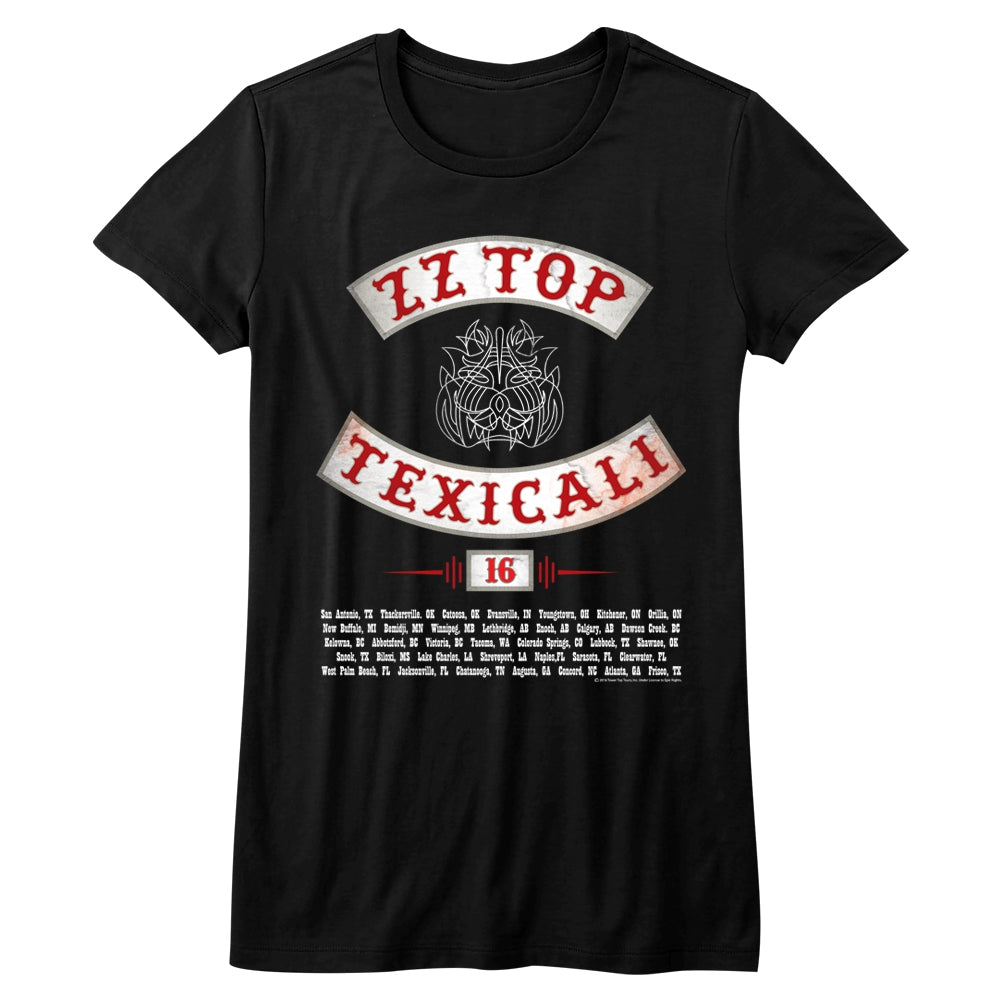 ZZ Top Girls Juniors S/S T-Shirt - Texicali - Solid Black Hoodie, Sweatshirt | CiraTrend.com