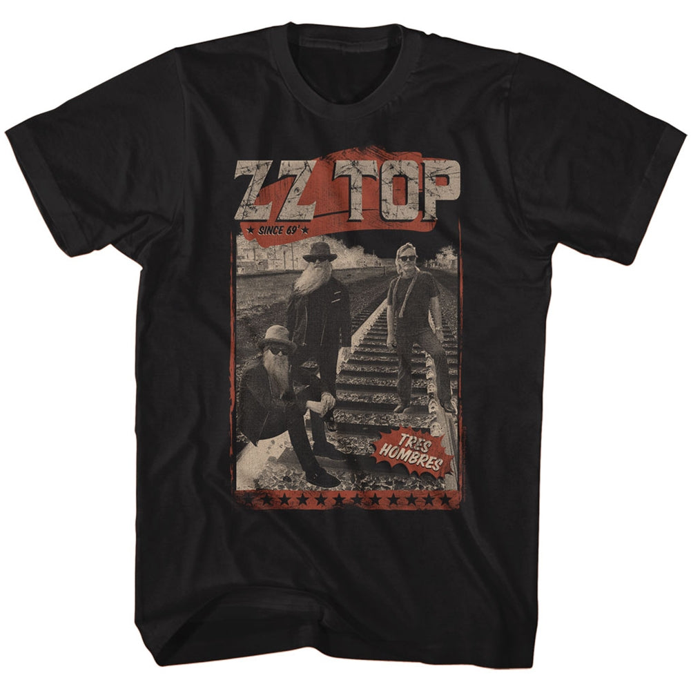 ZZ Top Mens S/S T-Shirt - Hombres Track - Solid Black Hoodie, Sweatshirt | CiraTrend.com