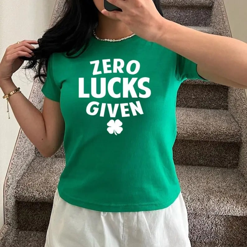Zero Lucks Given Baby Tee, St Patrick's Day Crewneck, Shamrock Baby Tee, Unisex Baby Tee, Saint Patrick's Day, St...