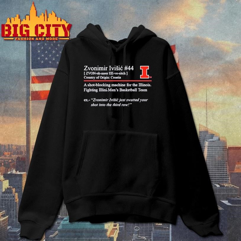 Zvonimir Ivisic Definition Shot Blocking Machine Illinois Fighting Illini Shirt
