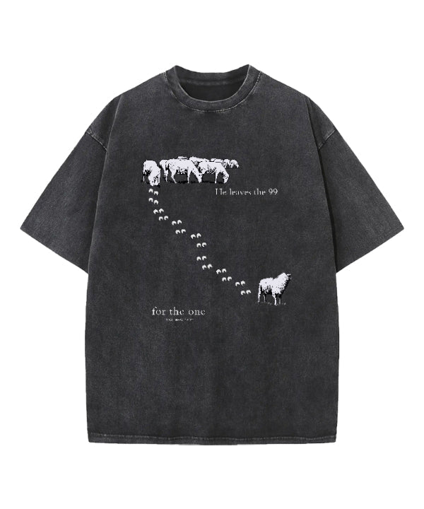 He Leaves The 99 Washed Christian T-shirt Hoodie, Sweatshirt | CiraTrend.com (Image 3)