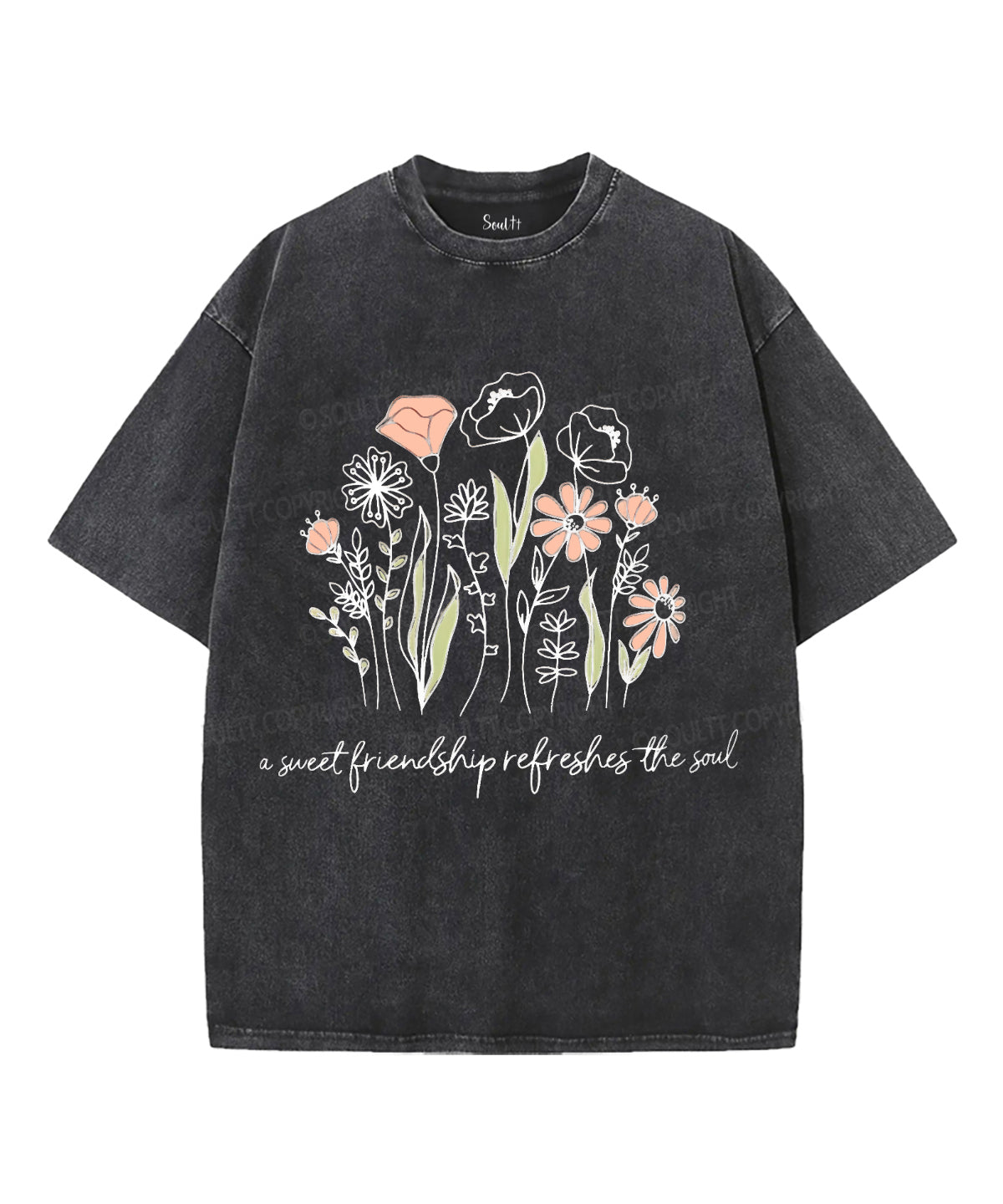 A Sweet Friendship Refreshes The Soul Unisex Washed Christian T-shirt Hoodie, Sweatshirt | CiraTrend.com (Image 1)