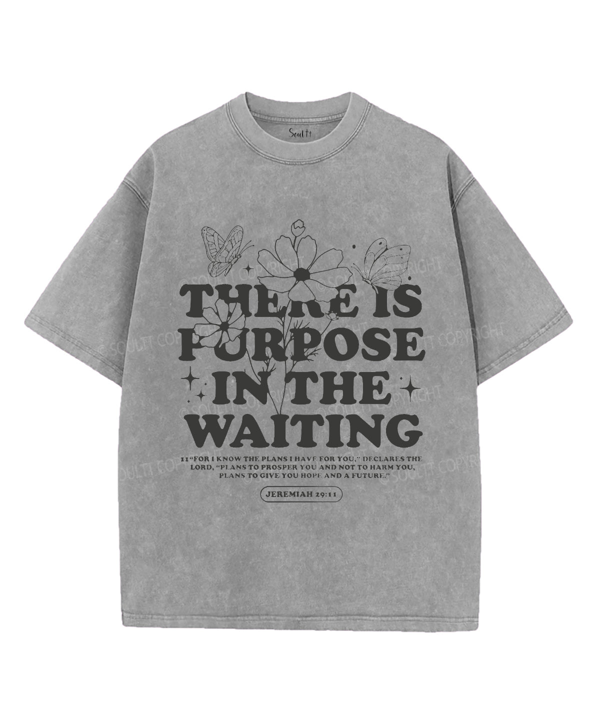 There Is Purpose in the Waiting Unisex Washed Christian T-shirt Hoodie, Sweatshirt | CiraTrend.com (Image 3)