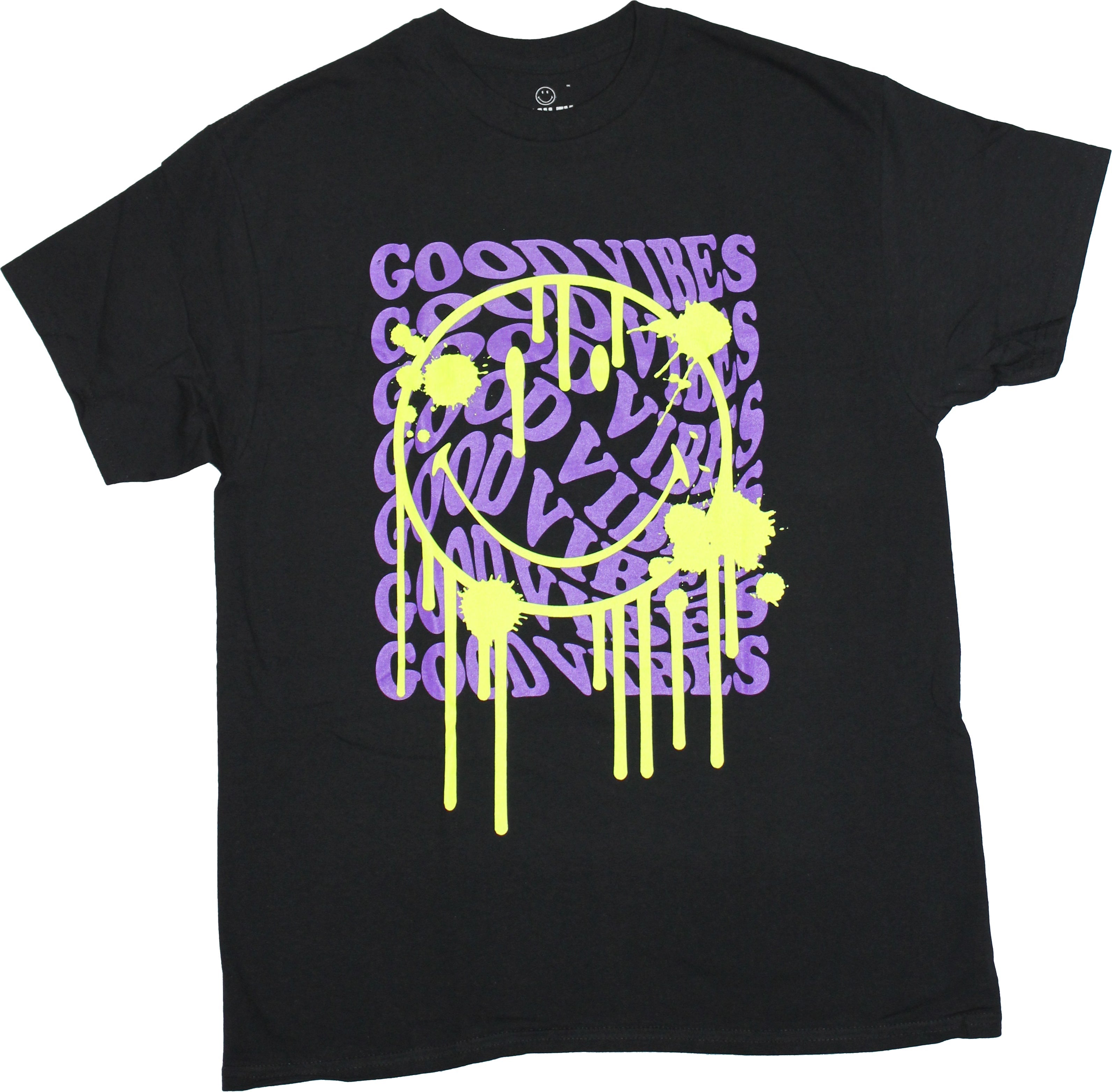 Smiley Originals Mens T-Shirt - Good Vibes Behind Dripping Smiley Hoodie, Sweatshirt | CiraTrend.com