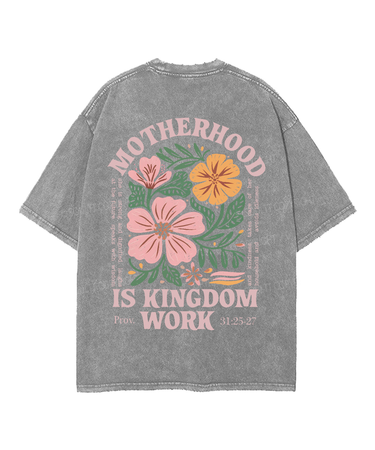 Motherhood Is Kingdom Work Double Sided Unisex Washed Christian T-shirt Style010 Hoodie, Sweatshirt | CiraTrend.com (Image 5)