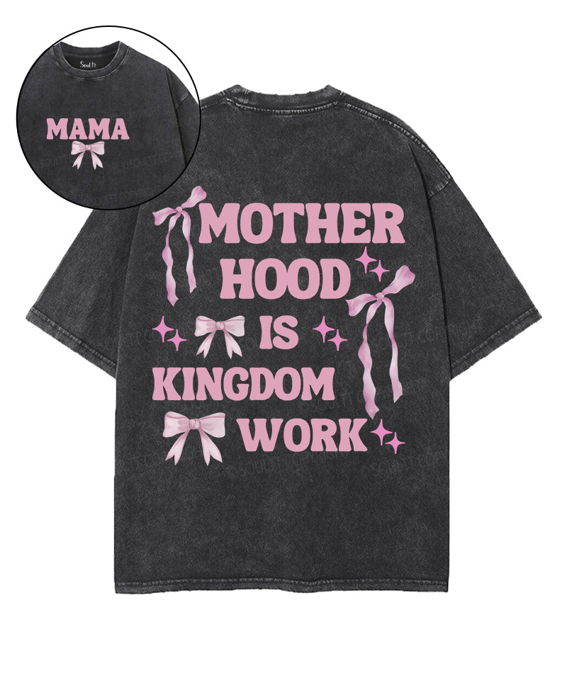 Motherhood Is Kingdom Work Double Sided Unisex Washed Christian T-shirt Style003 Hoodie, Sweatshirt | CiraTrend.com (Image 1)