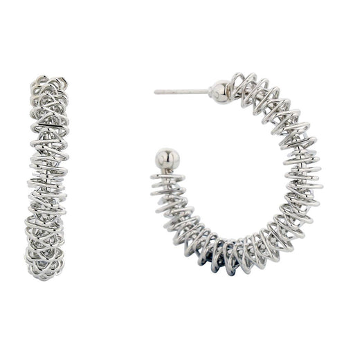 14K Gold-Dipped Spiky Triangle Hoop Post Earrings