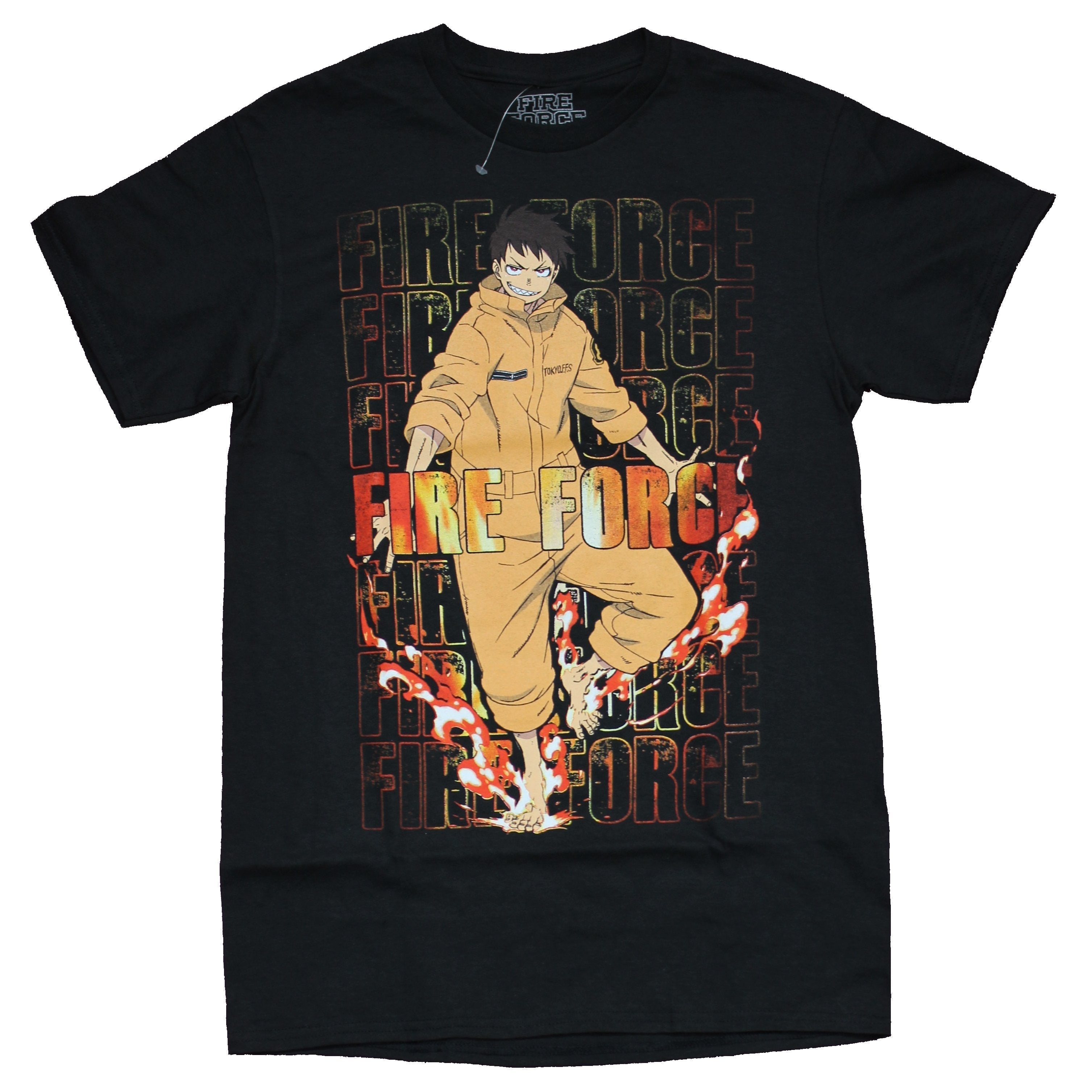 Fire Force Mens T-Shirt - Shinra Kusakabe In Flame Over Name Drop Hoodie, Sweatshirt | CiraTrend.com