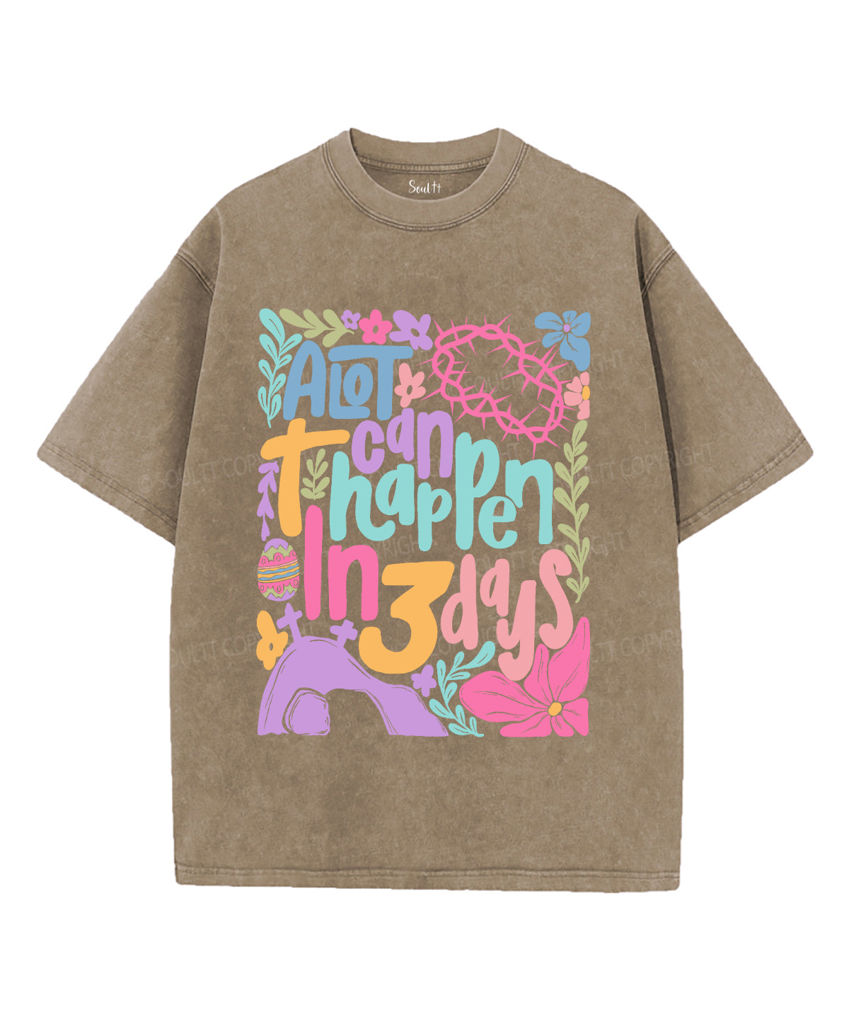 A Lot Can Happen In 3 Day Unisex Washed Christian T-shirt Hoodie, Sweatshirt | CiraTrend.com (Image 5)