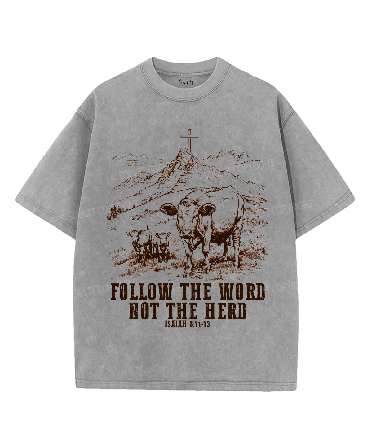 Follow the Word Unisex Washed Christian T-shirt Hoodie, Sweatshirt | CiraTrend.com (Image 3)