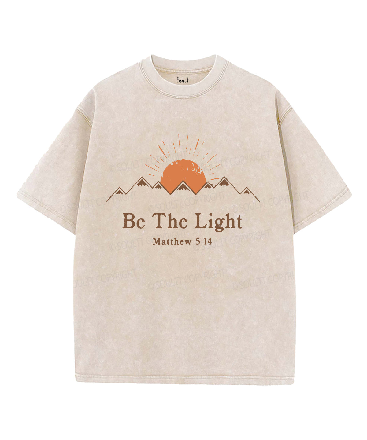 Be The Light Unisex Washed Christian T-shirt Style002 Hoodie, Sweatshirt | CiraTrend.com (Image 1)