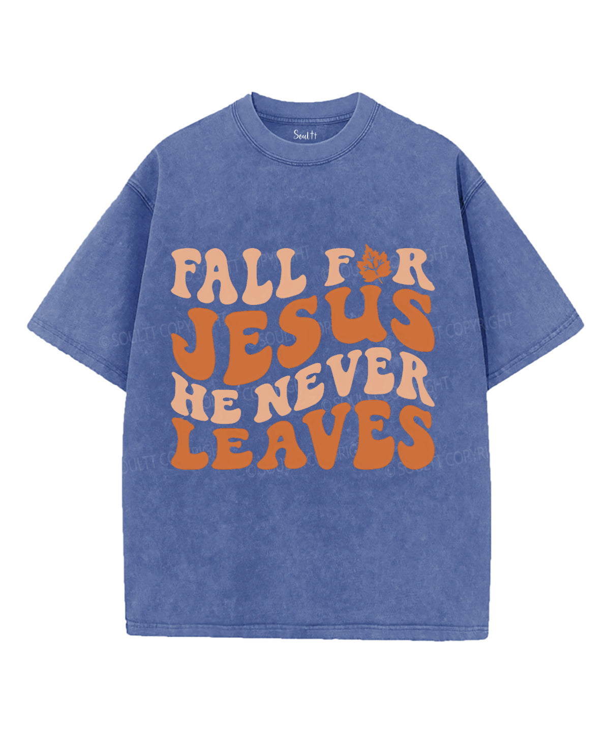 Fall For Jesus He Never Leaves Unisex Washed Christian T-shirt Hoodie, Sweatshirt | CiraTrend.com (Image 4)