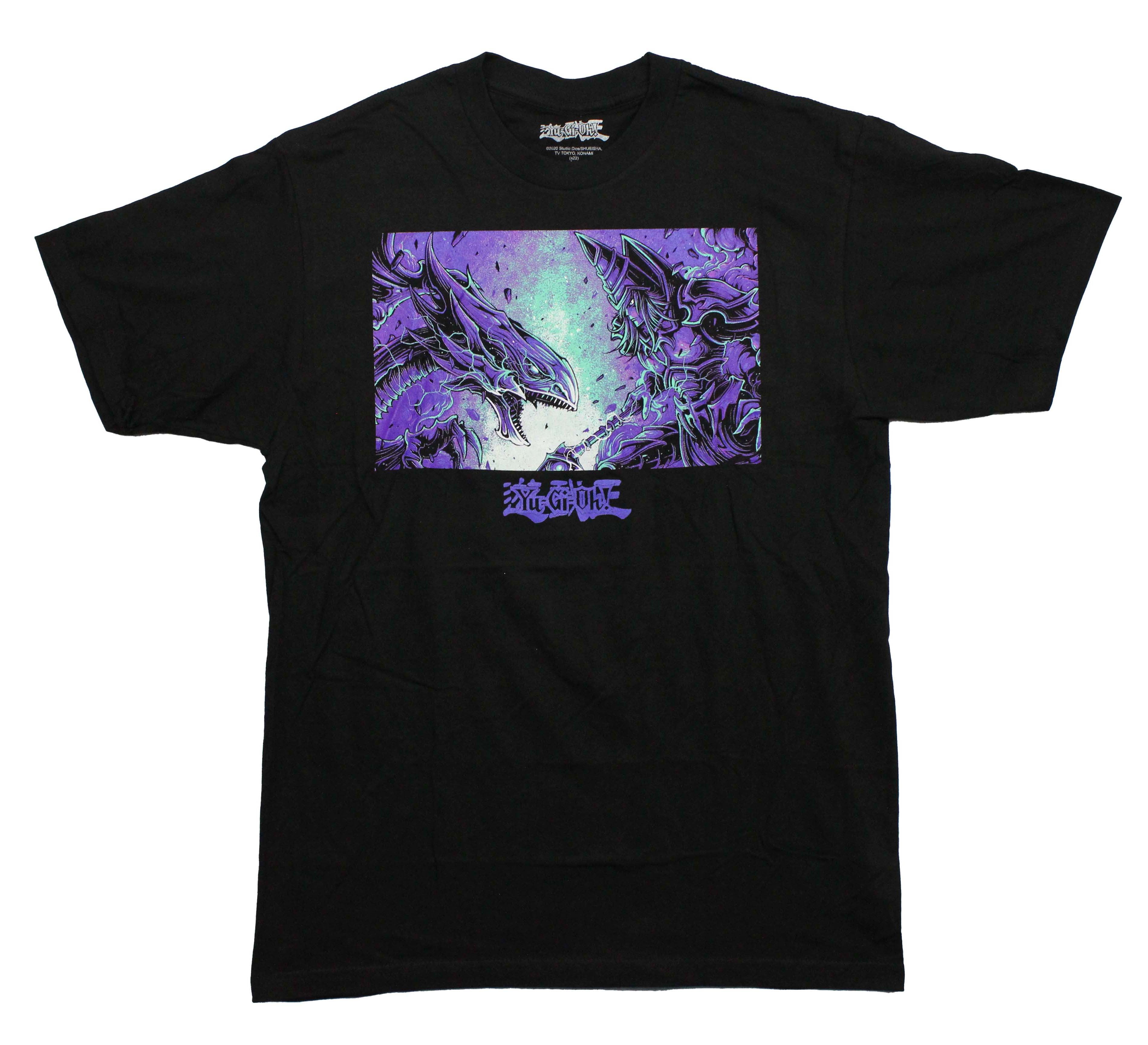 Yu-Gi-Oh Mens T-Shirt - Purple Dragon & Wizard Battle Scene Hoodie, Sweatshirt | CiraTrend.com