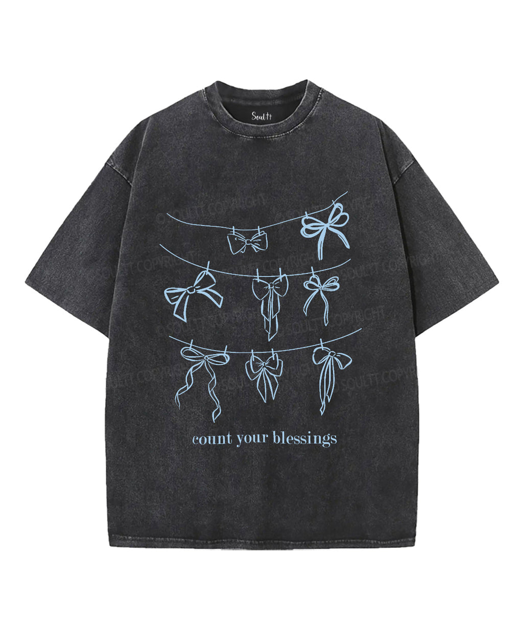 Count Your Blessings Unisex Washed Christian T-shirt Hoodie, Sweatshirt | CiraTrend.com (Image 2)