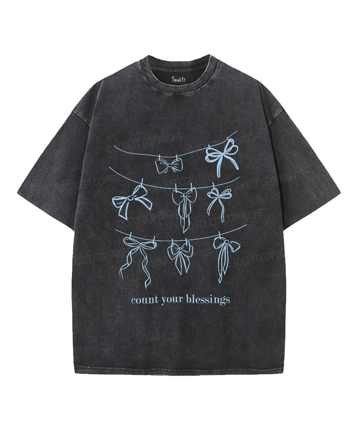 Count Your Blessings Unisex Washed Christian T-shirt Hoodie, Sweatshirt | CiraTrend.com (Image 2)