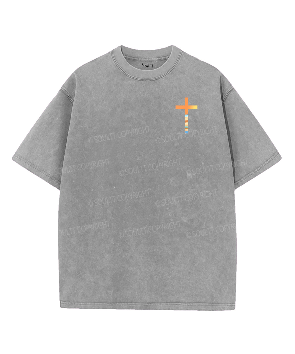 Mightier Than the Waves Double Sided Unisex Washed Christian T-shirt Hoodie, Sweatshirt | CiraTrend.com (Image 4)