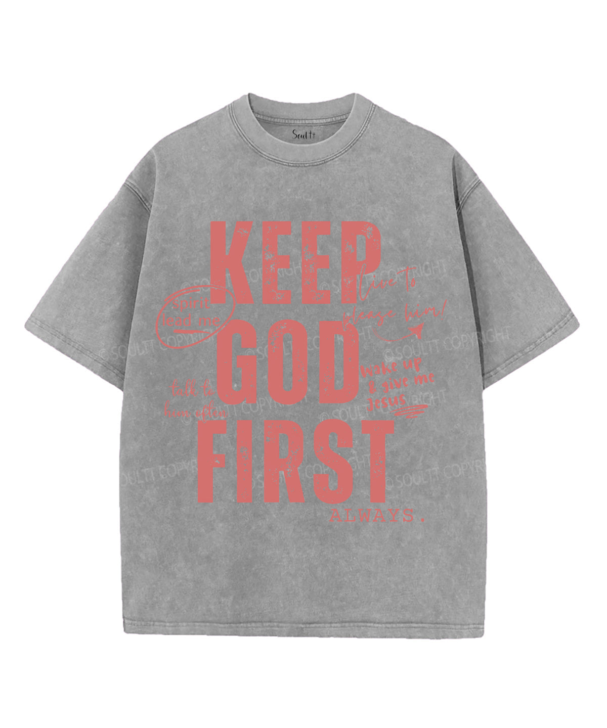 Keep God First Washed Christian T-Shirts, Hoodie, Sweatshirt