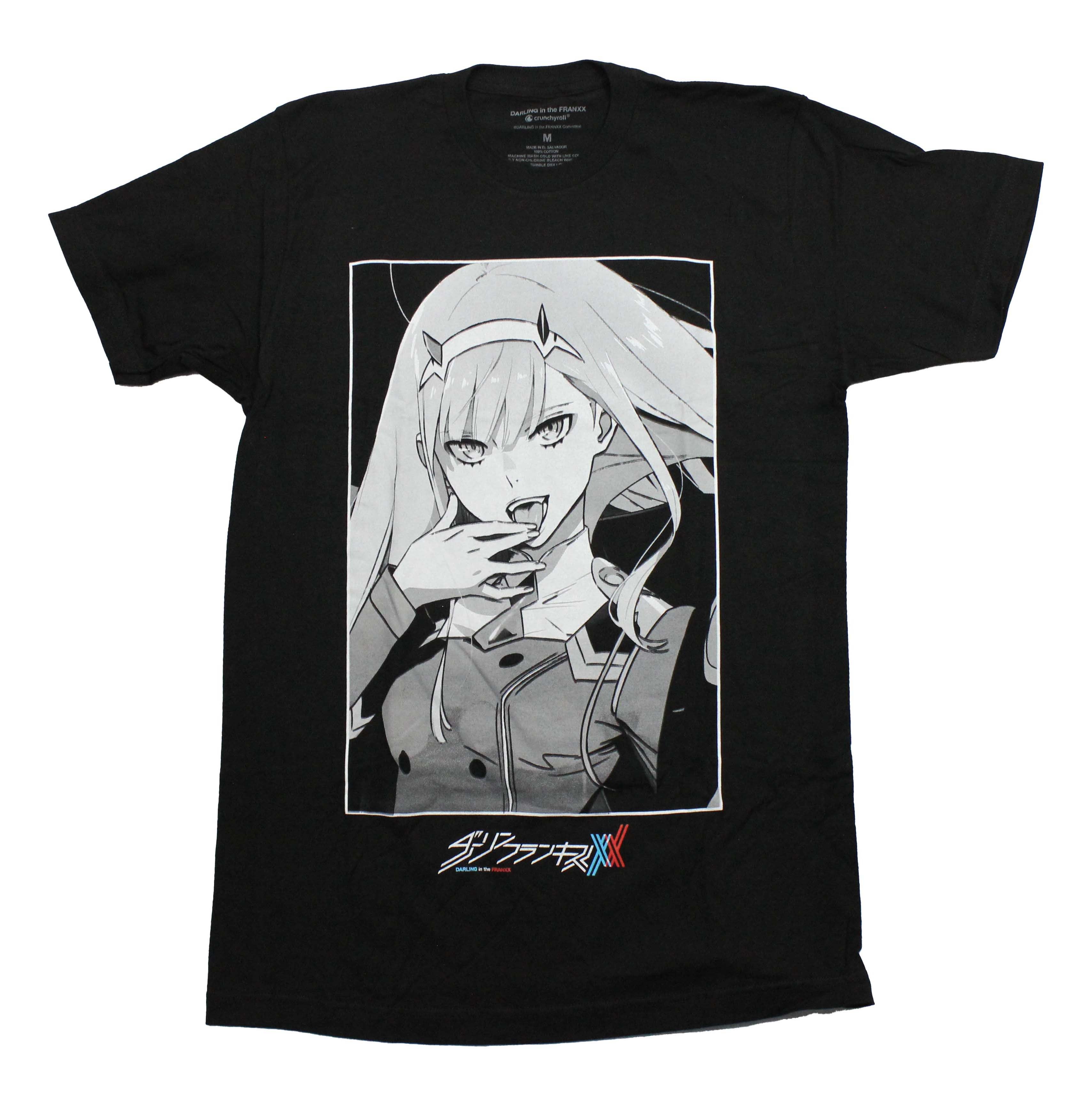 Darling in the Franxx Mens T-Shirt - Zero Two Grayscale Image Hoodie, Sweatshirt | CiraTrend.com