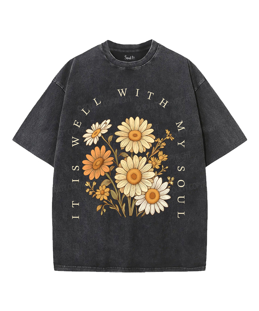 It Is Well With My Soul Unisex Washed Christian T-shirt Style016 Hoodie, Sweatshirt | CiraTrend.com (Image 3)