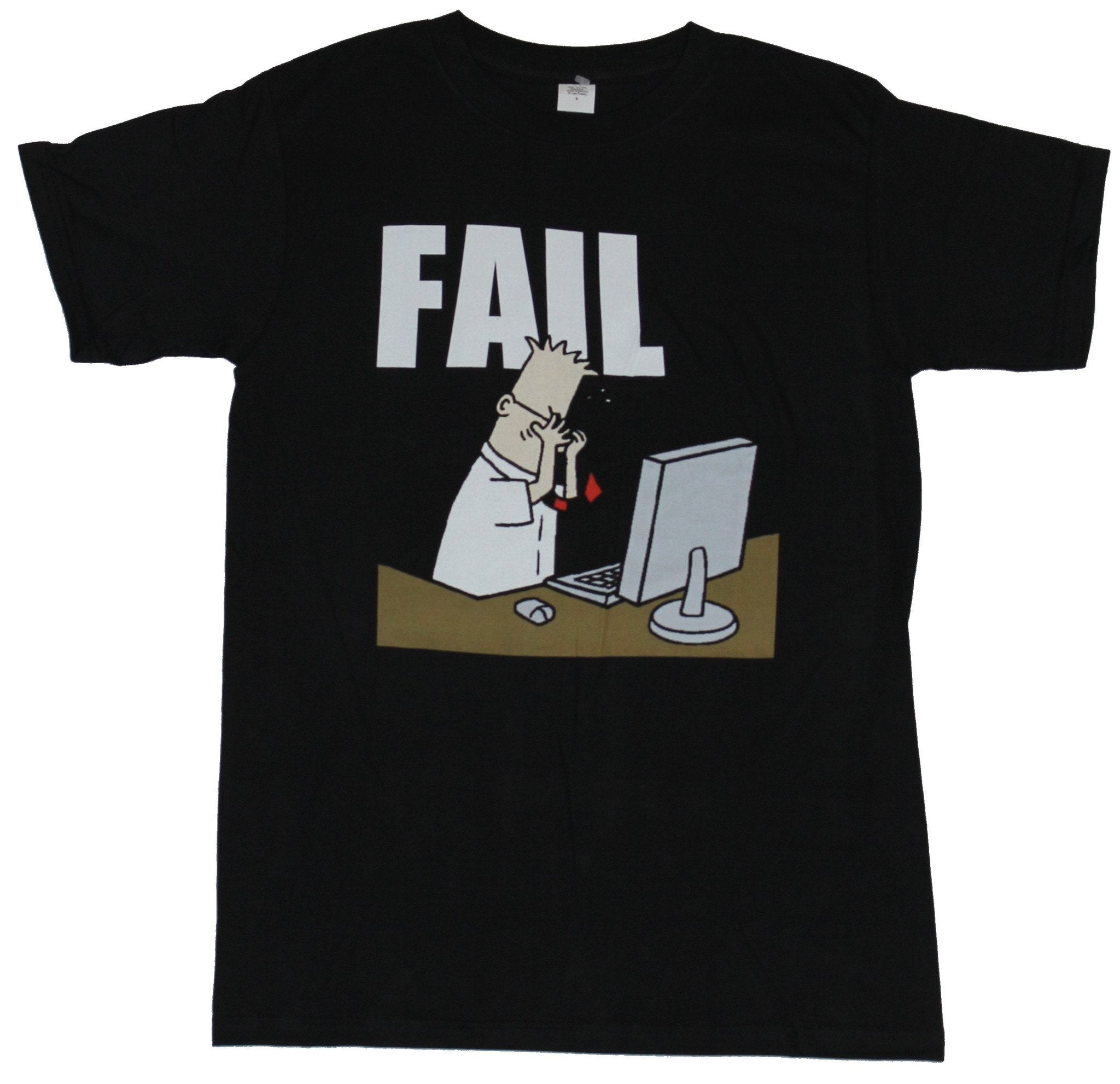 Dilbert Mens T-Shirt - Fail Distraught Dilbert at A Desk Image Hoodie, Sweatshirt | CiraTrend.com
