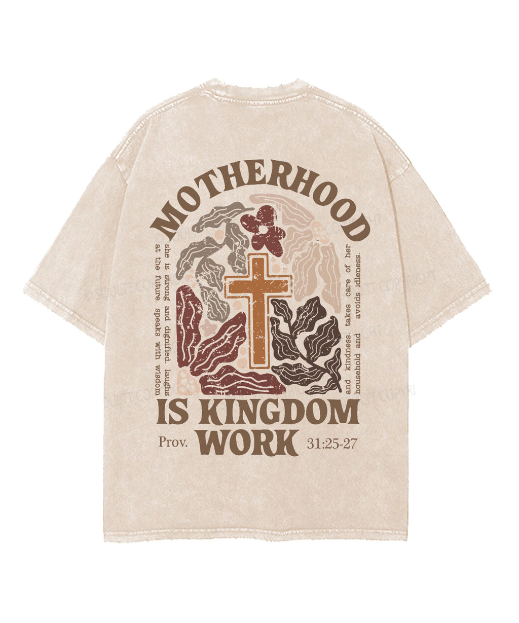 Motherhood Is Kingdom Work Double Sided Unisex Washed Christian T-shirt Style012 Hoodie, Sweatshirt | CiraTrend.com (Image 3)