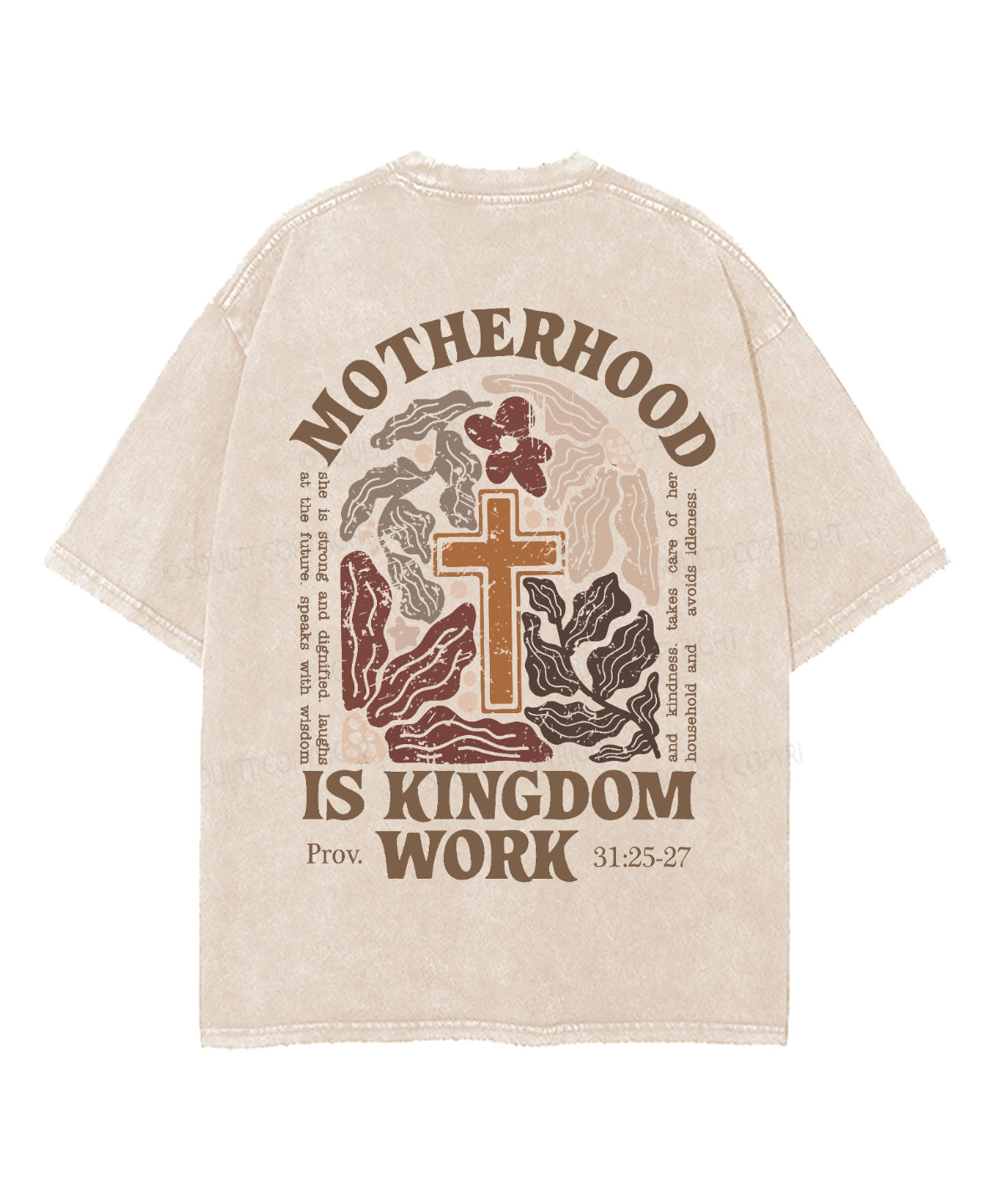 Motherhood Is Kingdom Work Double Sided Unisex Washed Christian T-shirt Style012 Hoodie, Sweatshirt | CiraTrend.com (Image 3)