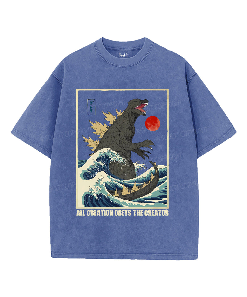 All Creation Obeys The Creator. Unisex Washed Christian T-shirt Hoodie, Sweatshirt | CiraTrend.com (Image 3)